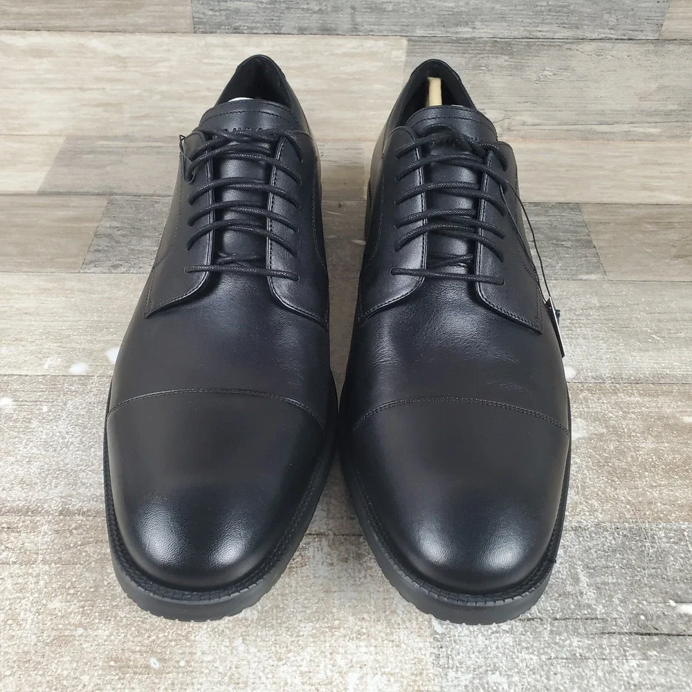 Cole Haan Modern Essentials Mens Oxfords Sz 12 Black Leather Lace Up Low Top